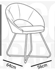 Lot de 2 chaises design en velours beige PETRA