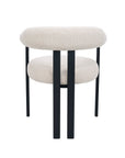 Lot de 2 chaises en tissu texturé écru pieds en métal noir ADRIANA