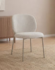 Lot de 2 chaises en tweed écru et pieds en métal gris MARCUS
