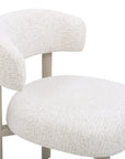 Lot de 2 chaises en velours tissé écru pieds en métal gris LOUISA
