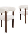 Lot de 2 chaises en velours tissé écru pieds en métal marron DIEGO