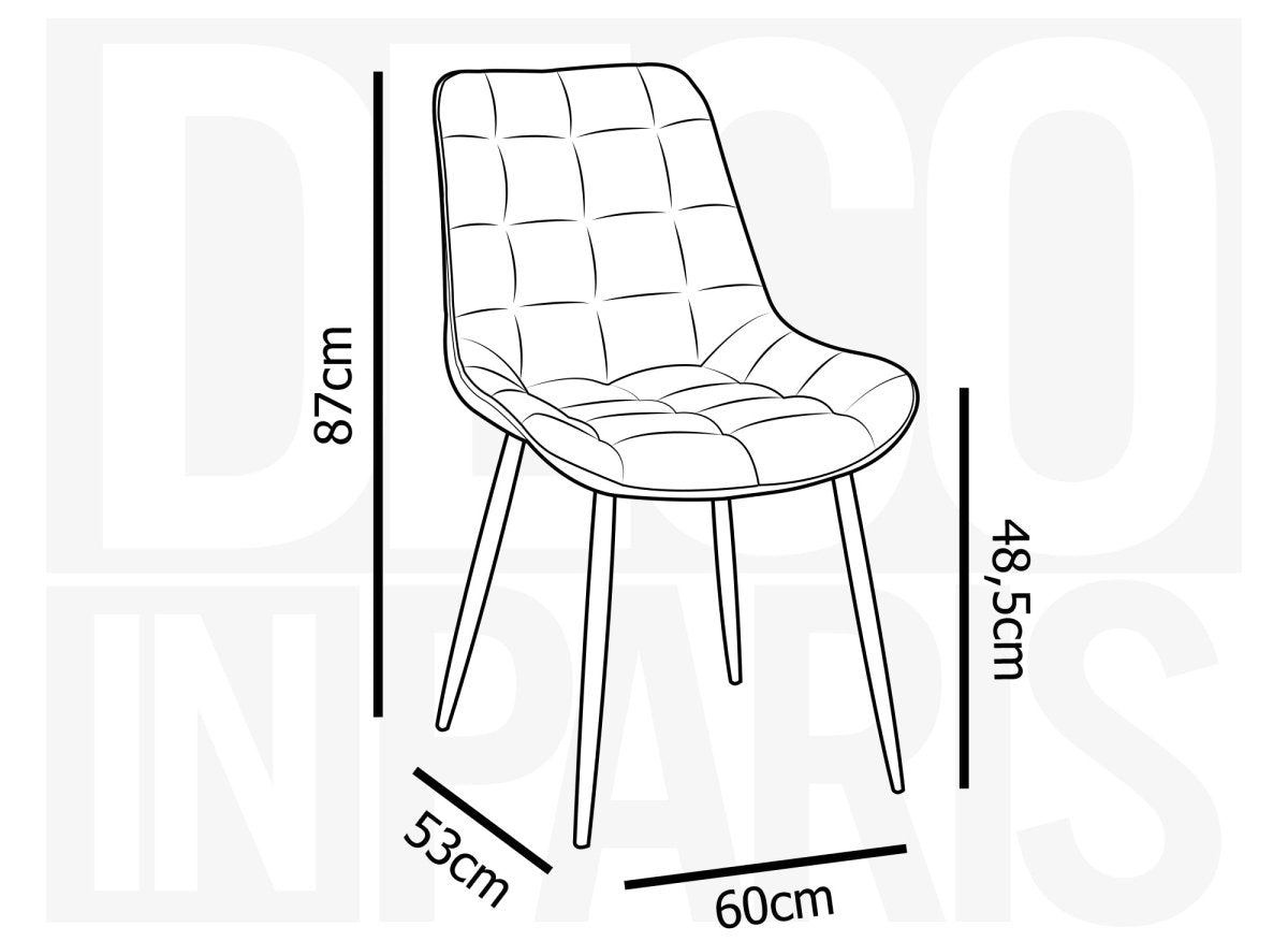 Lot de 4 chaises capitonnées en velours vert SOREN