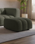 Pouf en tissu bouclette vert AELIS