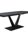 Table à manger extensible en céramique noire 8 personnes 120-180 cm ELIAD