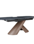 Table à manger extensible pieds métal marron plateau céramique 180-240 cm MILANO