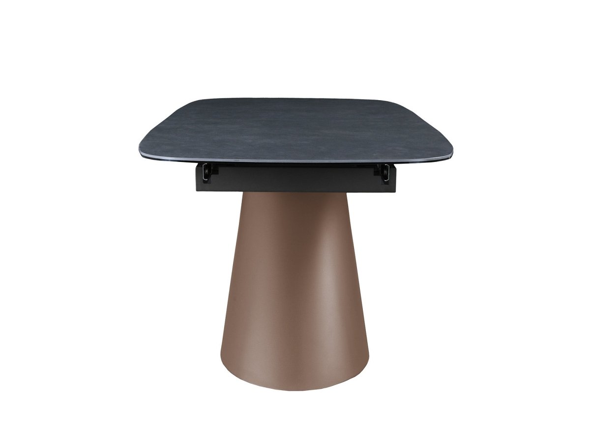 Table à manger extensible pieds métal marron plateau céramique 180-240 cm MILANO