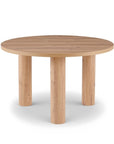 Table à manger ronde effet bois 120cm LORINA