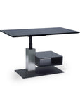 Table basse relevable avec rangement en céramique noir ADELIE