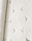 Tapis à  motifs rond blanc écru 192 x 290 cm CLARA