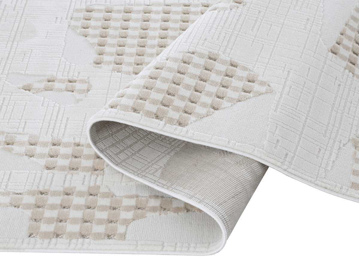 Tapis beige à motifs 160 x 230 cm BRUME