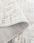 Tapis beige à motifs striés gris 160 x 230 cm PEKIN