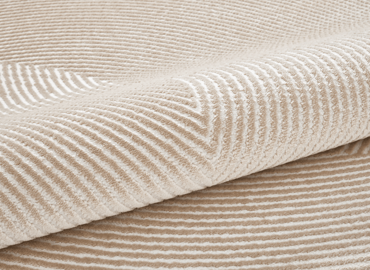 Tapis beige et blanc motif organique 160 x 230 cm SAND