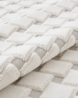 Tapis blanc écru effet moulure parisienne 154 x 230 cm LERIS